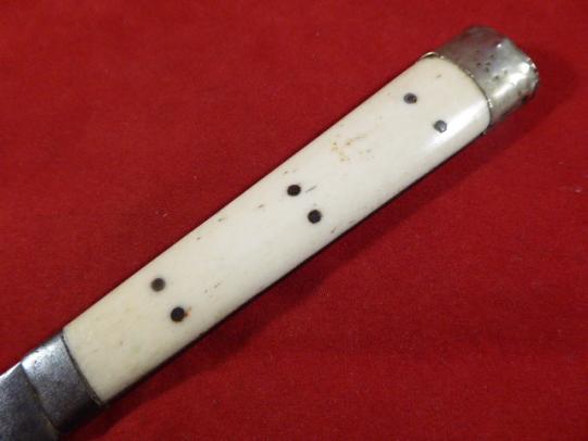 Antique Bone & Silver Cased Tibetan or Chinese Eating Utensil Kit –Trousse c1820