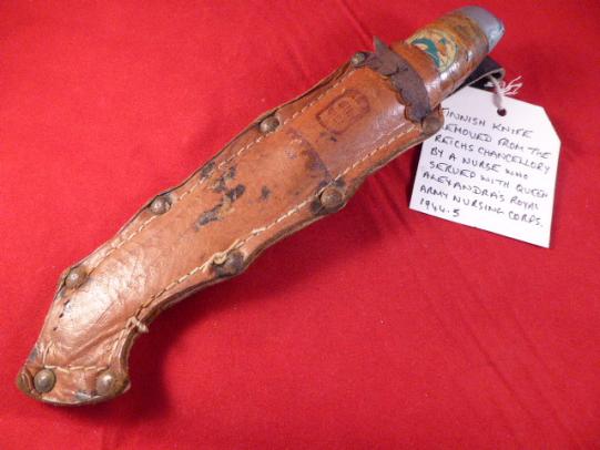 Rare Finnish Puukko Knife removed from the Reichs Chancellery by an English Nurse in 1945