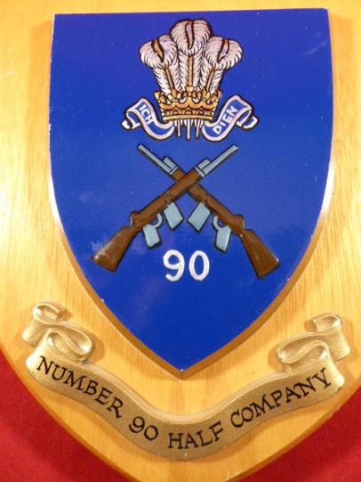 Vintage Hand Made Wooden Wall Plaque for the British Military Intelligence Corps – Prince of Wales - Number 90 Half Company