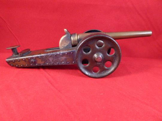 Unusual Vintage Metal and Brass Model Artillery Cannon that Fires Blank Caps