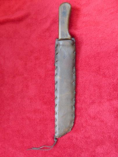 Unusual Scout Association Machete with Original Leather Scabbard by TomTom