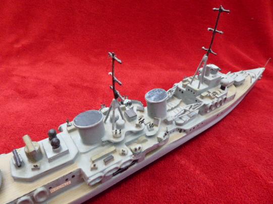 Impressive WW2 Period Hand Made Wooden Scale Model of HMS Belfast
