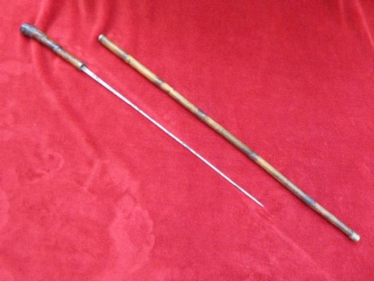 Antique Japanese Bamboo Cane Sword Stick with rare 17th Century German Blade