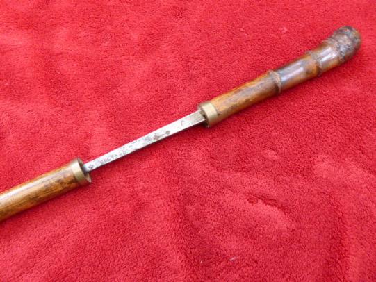Antique Japanese Bamboo Cane Sword Stick with rare 17th Century German Blade