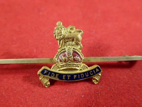 WW1 Royal Army Pay Corps (RAPC) Gilt Metal and Enamel Sweetheart Bar Brooch