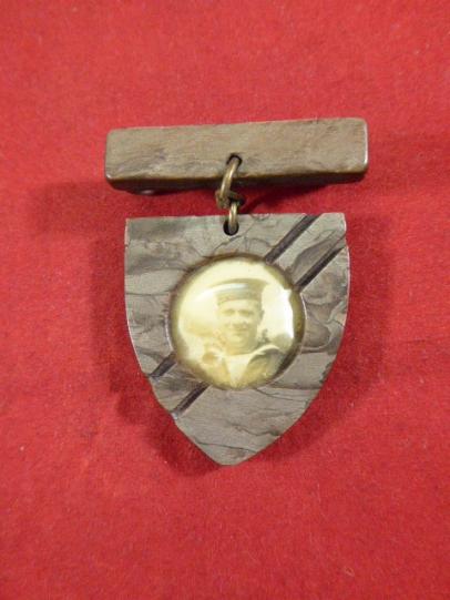 WW2 Royal Navy Shield Shaped Bakelite Sweetheart Brooch