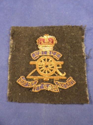Genuine Vintage WW2 Royal Artillery Wire Embroidered Bullion Blazer Badge