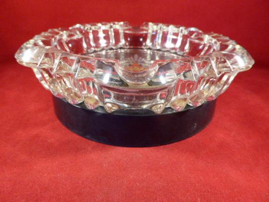 Vintage Large Glass Ashtray and Stand for the 4th/7th Royal Dragoon Guards
