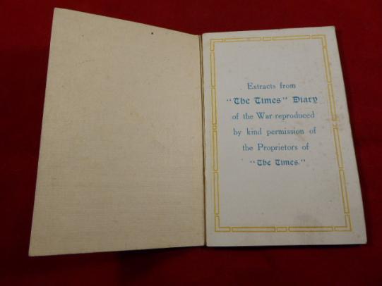 Unusual WW1 Miniature Diary of The War Extracts from The TIMES Diary - Sept 1914 to May 1915