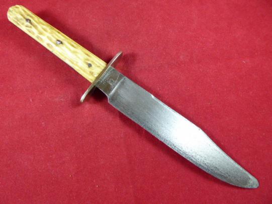 Antique Clip Point Bowie Knife with Stag Horn Grips by H.G. LONG & Co - CROSS DAGGERS – SHEFFIELD c1860