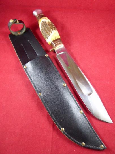Large Vintage English Clip Point Bowie Knife with Stag Horn Grip – VENTURE –Sheffield England