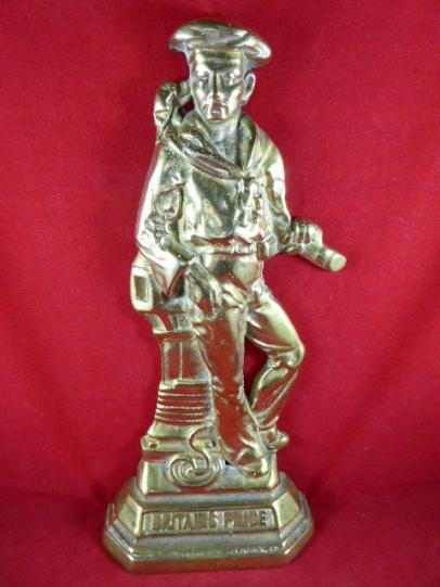 Solid Brass Nautical ‘BRITAINS PRIDE’ Sailor Figure Doorstop - Harbour Post