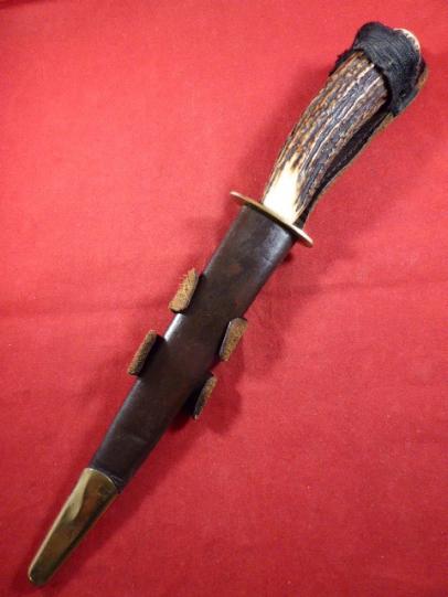 Personalised WW2 3rd Pattern FS Fighting Knife with Stag Horn Grip & Leather Sheath