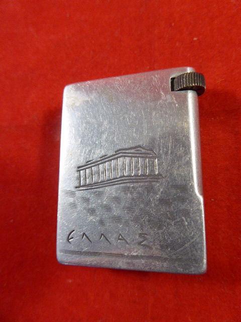 WW2 Aluminium Trench Art Pocket Petrol Lighter – GREECE