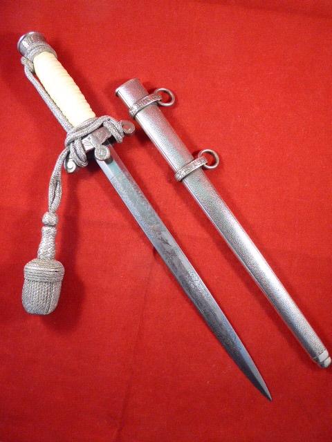 German Army Officers Dress Dagger with Double Etched Blade by E & F HORSTER