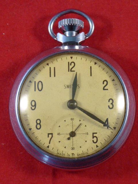 Excellent Vintage SMITHS Chrome Plated Pocket Watch - 1950’s