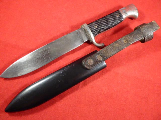 Original RZM Hitler Youth Knife by E. & F. Hörster with HJ Armband owned by Heinrich Hass & two Rare 1938 Turnfest Breslau Entry Cards