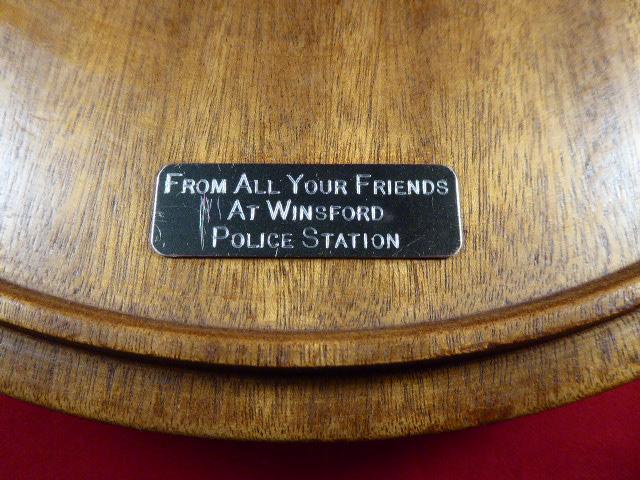 Vintage British Police Presentation Truncheon with Display Stand - FROM ALL YOUR FRIENDS AT WINSFORD POLICE STATION
