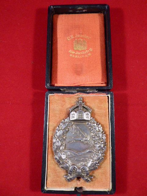Very Fine Prussian WW1 Silver Pilots Badge by C. E. JUNCKER with Original Fitted Case