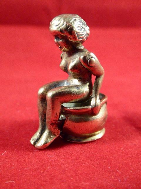 Erotic Antique Victorian Nude Lady on a Chamber Pot – Cigar/Cheroot Cutter
