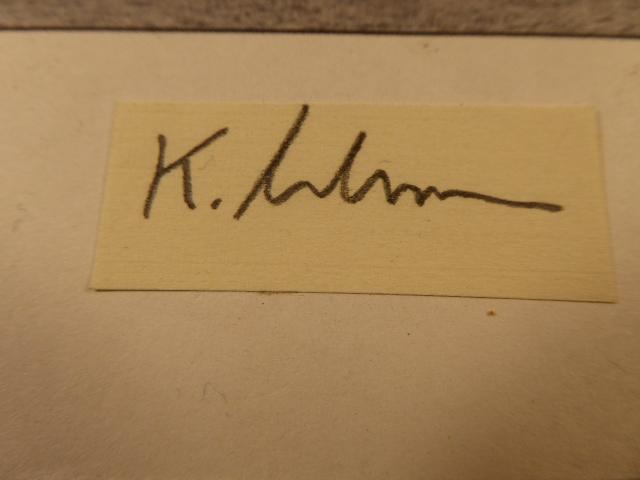 Genuine Signature of Kurt Baberg the WW2 German Navy U-boat Commander of U-618 and the recipient of a Knights Cross