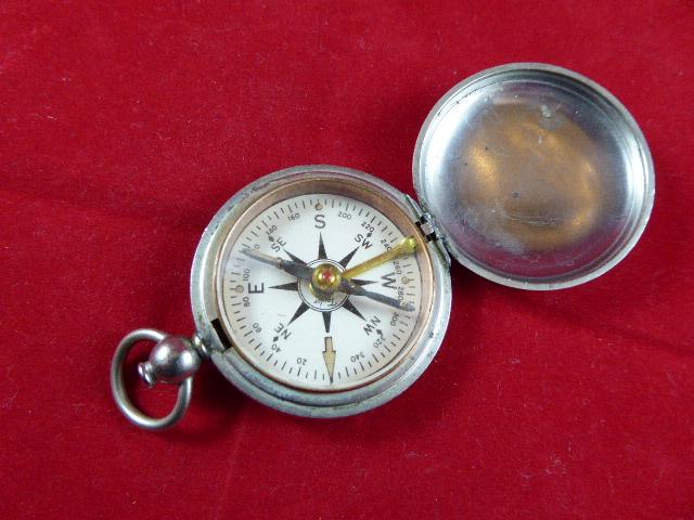 WW1 USCE Nickel Full Hunter Pocket Compass by Taylor of Rochester, NY, circa 1918