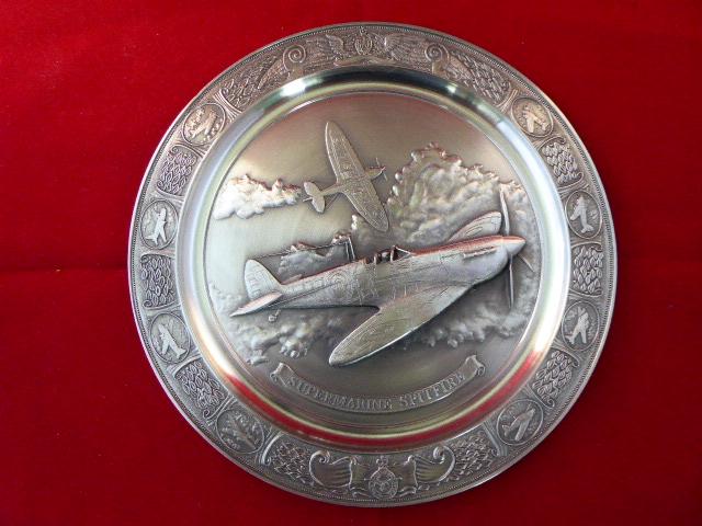 Limited Edition Supermarine Spitfire Pewter Collectors Plate Designed by Rudolph Augustinus