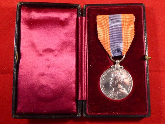 George V Imperial Service Medal in Original Case - Named to - WILLIAM HENRY MERRITT