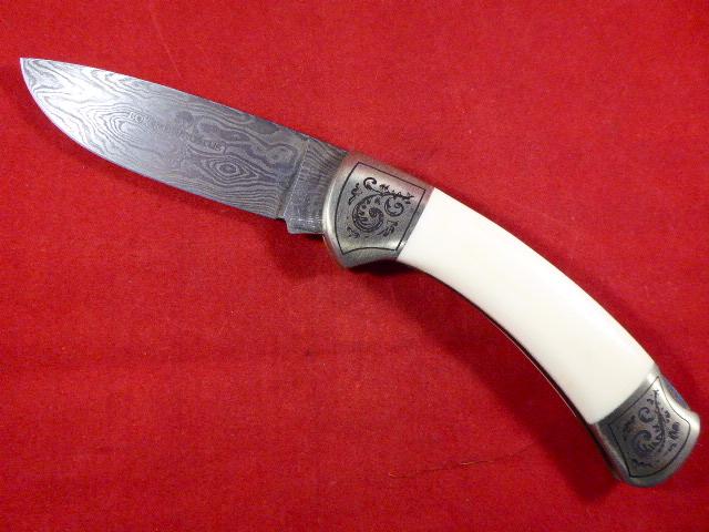 Beautiful Boker “Watered” Pattern Damascus I Collector's Folding Knife - One of Only 500 Produced c1980