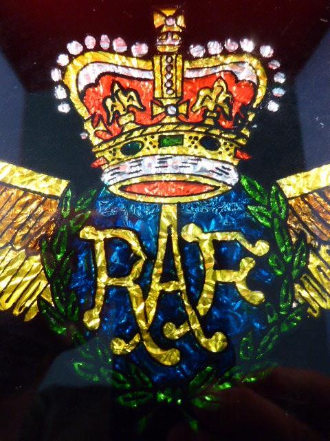 Unusual Vintage RAF Logo Picture made from Multi-Coloured Foil