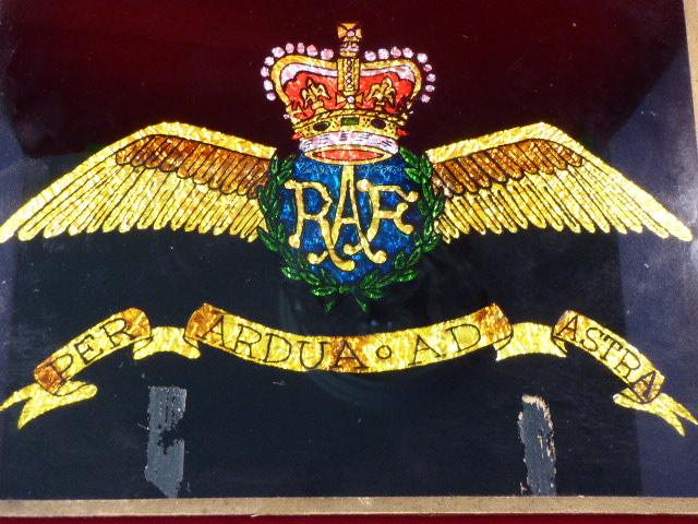 Unusual Vintage RAF Logo Picture made from Multi-Coloured Foil