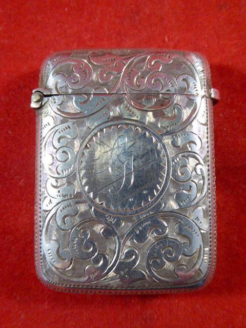 Fine Victorian English Silver Vesta Case by Constantine & Floyd Ltd 1896
