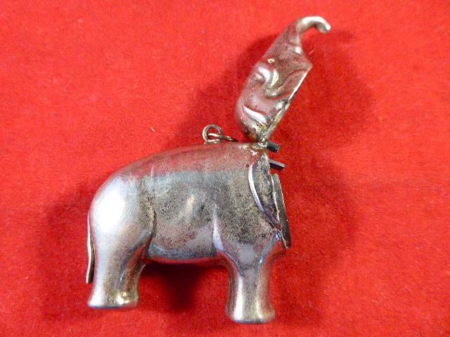 Fine Antique Silver Plated Elephant Vesta Case c1880