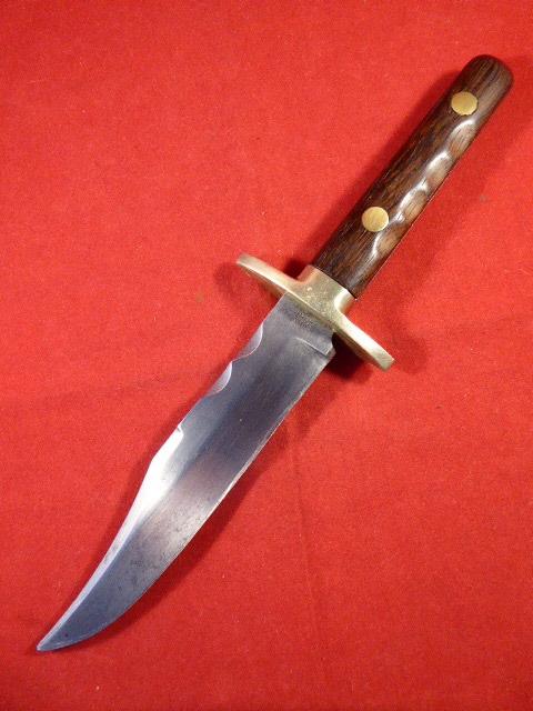 English William Rodgers Bowie Knife with Leather Boot Sheath c1950