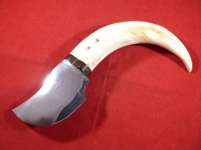 Impressive Vintage South African 8” Boar’s Tusk Grip - Fixed Blade Knife