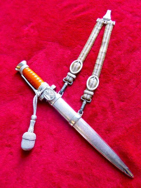 Near Mint WW2 German Red Cross Officers Dagger with Hangers and Portepee/Knot