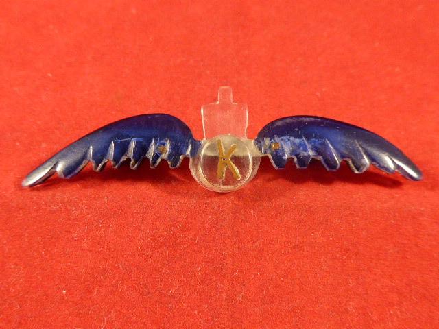 Personalised WW2 Blue Painted Perspex RAF Wings Emblem with Initial “K”