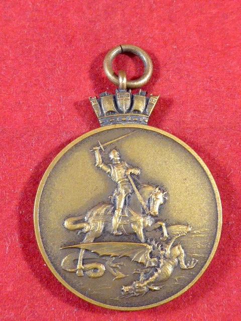 Antique Cased Mint Royal Navy Gilt Bronze Rowing Medal by Phillips Aldershot