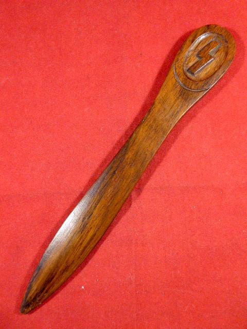 Rare WW2 Deutsches Jungvolk DJ Carved Wooden Letter Opener