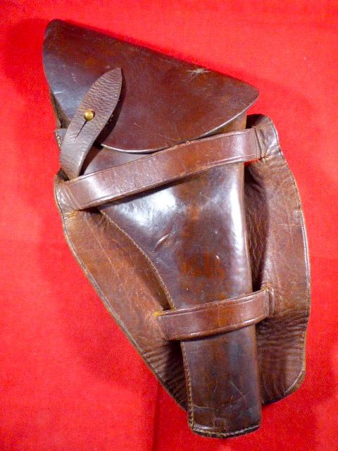 Rare WW1 British Officers Webley Revolver Holster with Unusual Leather Backing Plate