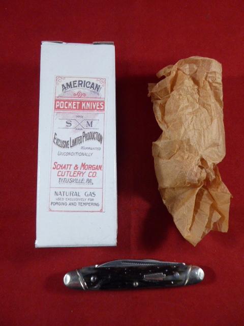 Rare Schatt & Morgan Model 21 Senator Knife with Reverse Worm Groove Bone Grips - 1 of 30