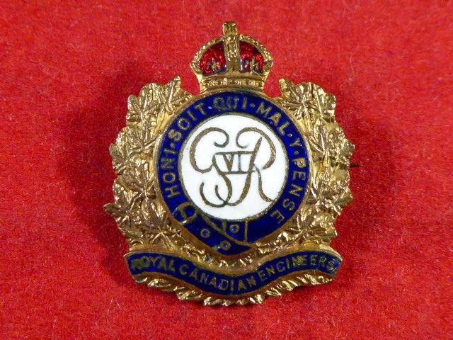 WW2 Royal Canadian Engineers Gilt Brass & Enamel Sweetheart Brooch