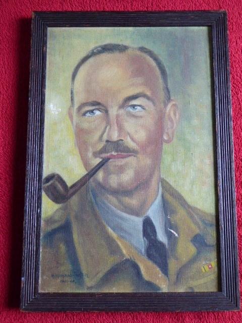 Signed Portrait of a WW2 British Officer in Uniform – Italy 1944
