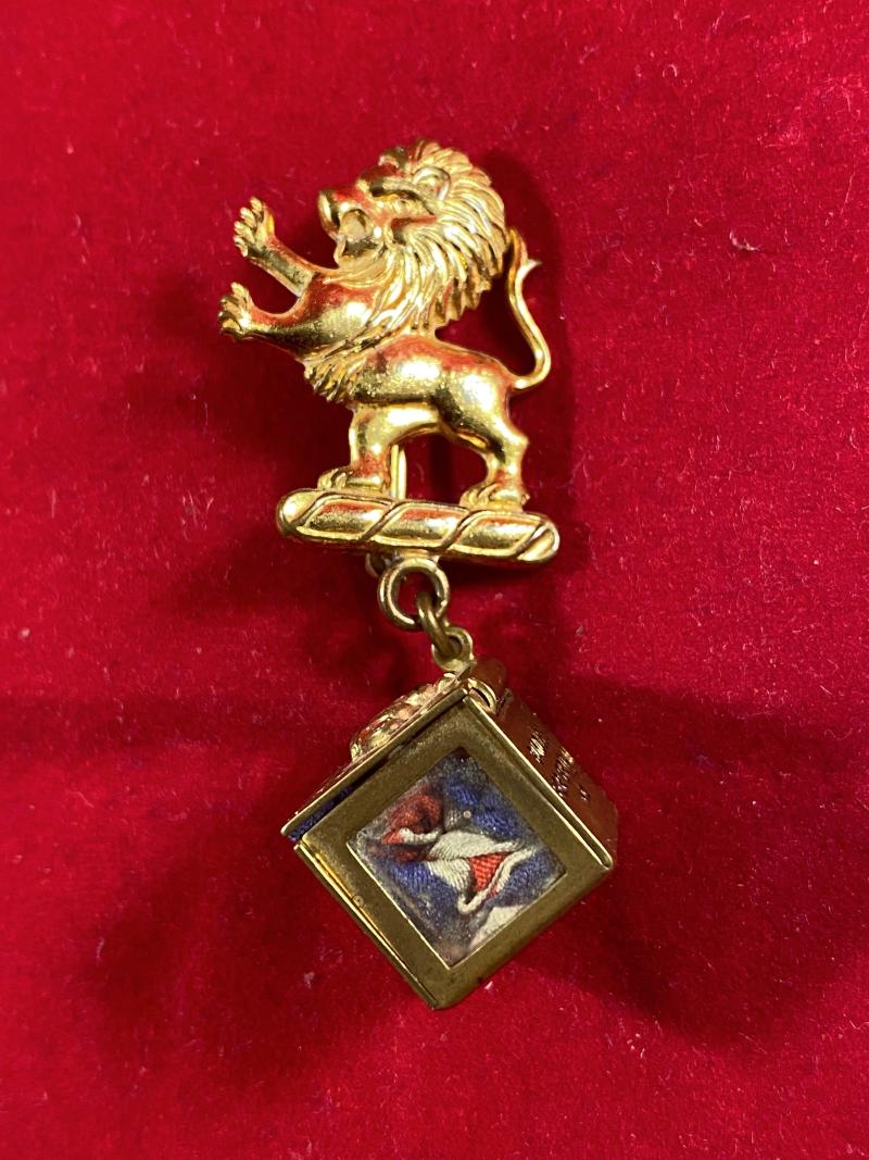 Rare WW2 “Bundles for Britain” Lion & Union Jack Brooch by Walter Lampl USA