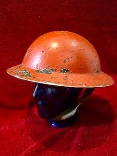 Unusual WW2 British Home Front Red Painted Steel Brodie Helmet MKII by BMB dated 1939