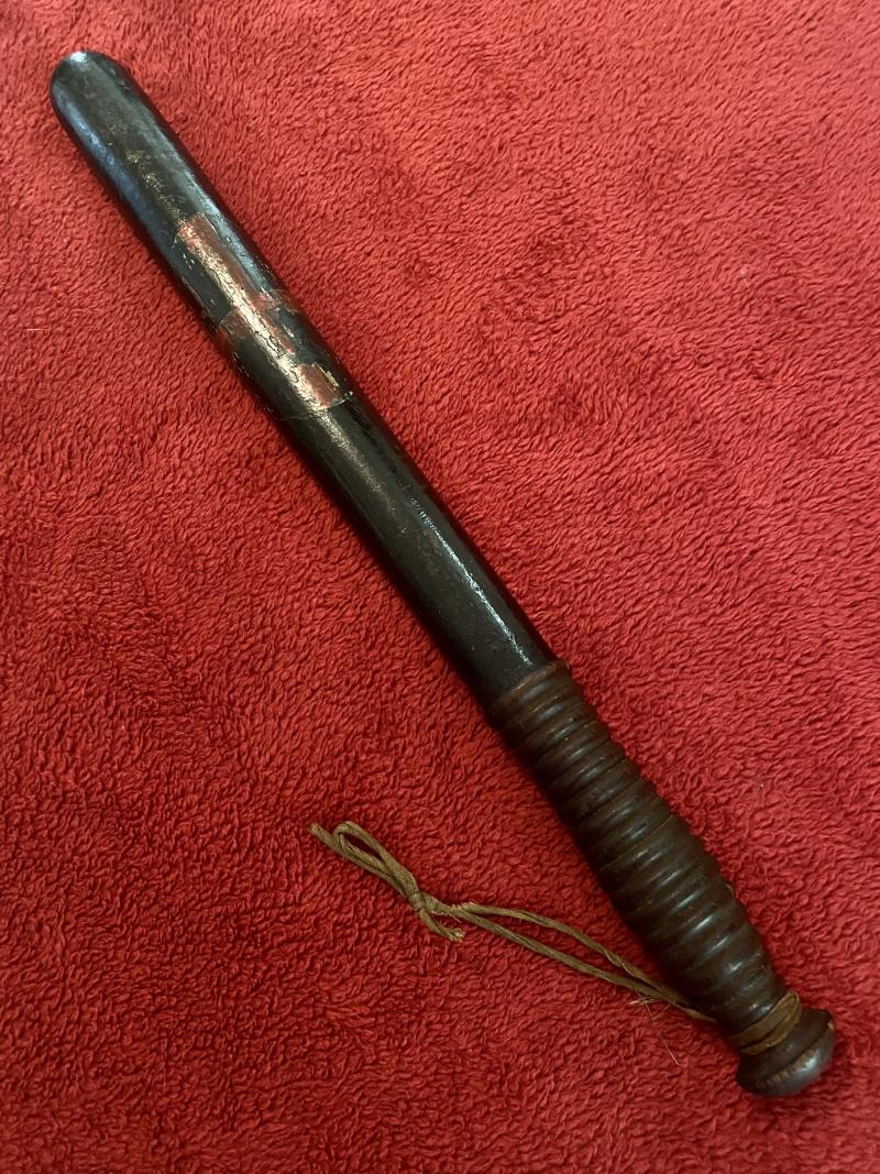 Antique Victorian Turned and Painted Wooden City of London Police Truncheon