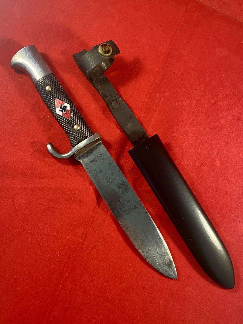 Original Early 1933-1936 Hitler Youth Knife by Rare Maker GRAWISO with faint Blut und Ehre! Motto