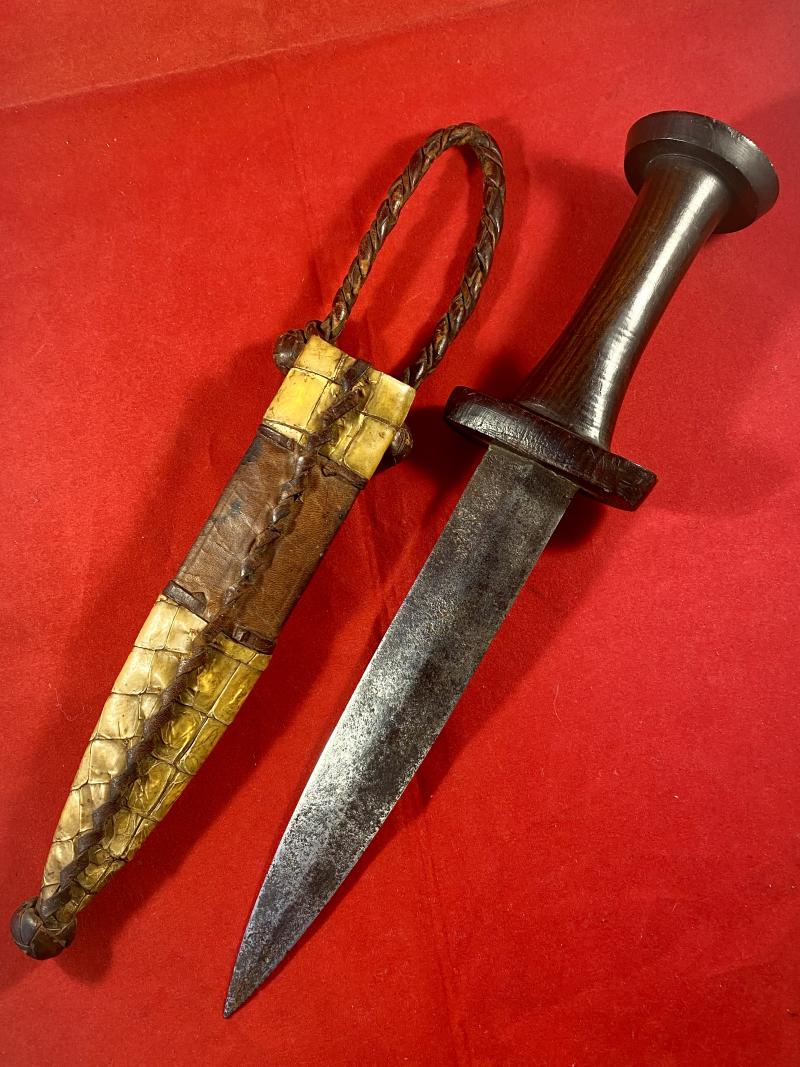 Antique East African Sudanese Arm Dagger and Sheath by the Nuba or Fur People
