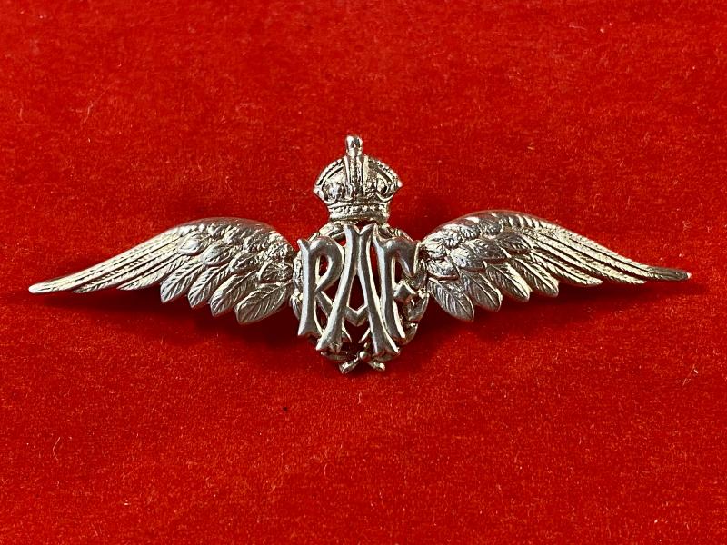 Superb WW2 RAF Sterling Silver “Wings” Sweetheart Brooch