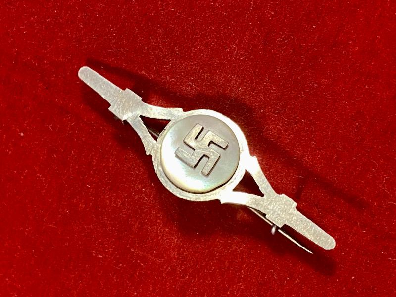 Antique Victorian Sterling Silver and MOP Swastika Brooch